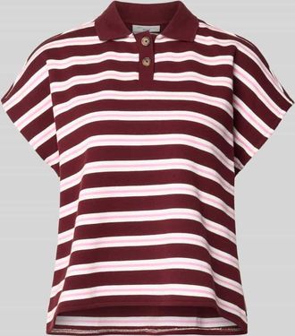Marc O'Polo Denim Marc OPolo Denim Boxy Fit Poloshirt aus reiner Baumwolle in Bordeaux, Gr&ouml;&szlig;e XL