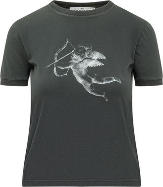 Fiorucci Baby T-shirt met print - Dames - T-shirts - Zwart - M - Katoen - Tops