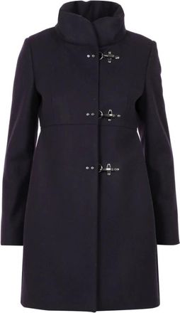 Fay Single-Breasted Jas - Dames - Mantel - Blauw - XL - Kasjmier - Jassen