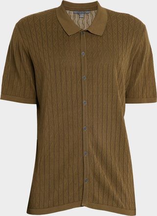 John Varvatos Mens Moore Button-Down Summer Sweater Shirt