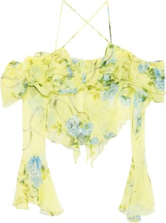 Blumarine Floral-print Ruffled Blouse