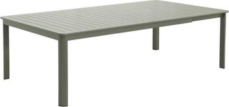 Sweeek Extendable aluminum garden table seats 12 khaki green 199/259x135x75 cm - Karo