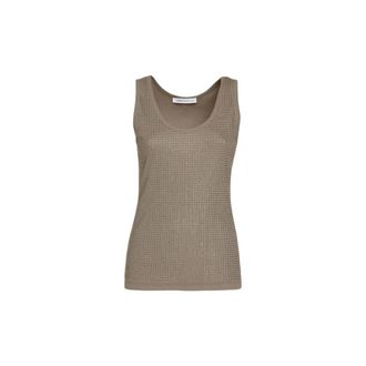 Simona Corsellini Top de canal&eacute; con cuello alto - Tops - Mujer - Gris - M