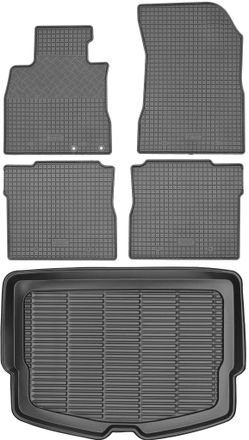 OEM Juego De Alfombrillas De Goma Para Coche Y Alfombrilla Para Maletero Para Nissan Note Ii Hatchback (2013)