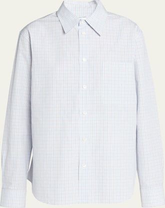 Bottega Veneta Woven Check Button Down Top