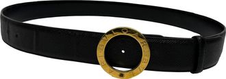 Bulgari Bvlgari riem met ringgesp in zwart leer
