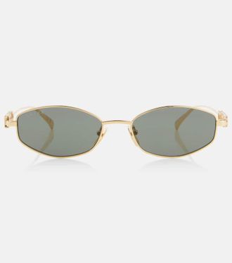 Gucci Logo embellished oval sunglasses