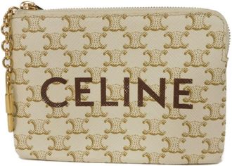 Celine Macadam White Coin Purse/Coin Case (Pre-Owned)