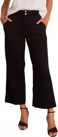 Bella Dahl Open Hem Wide Leg Crop Jeans In Dark Graphite