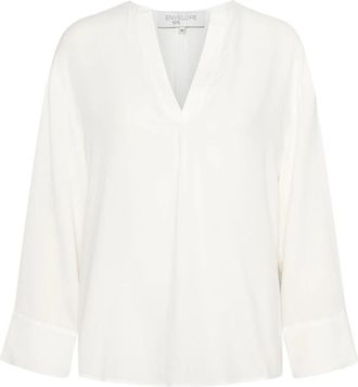 Envelope 1976 V-hals Zomerblouse - Dames - Overhemden - Beige - L - Overhemden
