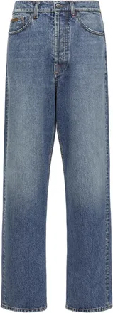 Moncler Moncler Straight Leg Denim Jeans, Men, Blue, Size: 48