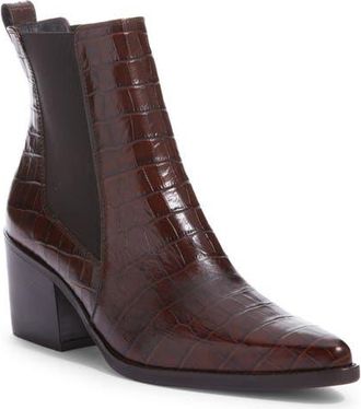 Paul Green Cojo Pointed Toe Chelsea Boot in Cigar Antic Croco at Nordstrom, Size 10.5Us