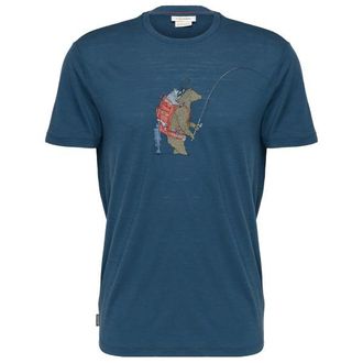 Icebreaker Merino 150 Tech Lite S/S Tee Bear Catch Merinoshirt f&uuml;r Herren | blau
