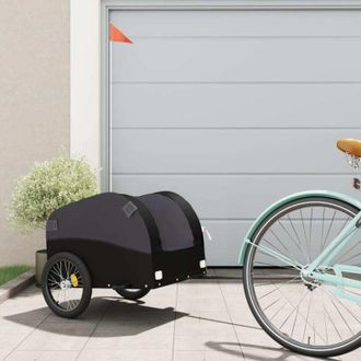 vidaXL Remolque Para Bicicleta Hierro Negro 30 Kg Vidaxl
