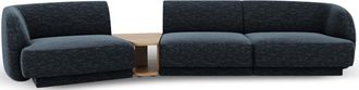 BLOOMINGLOFT 3-Sitzer Design Sofa Miley mit Beistelltisch - Chenille Dunkelblau