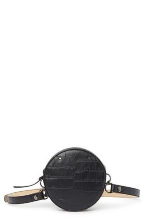Longchamp Croc Embossed Circle Belt Bag in Black at Nordstrom Rack