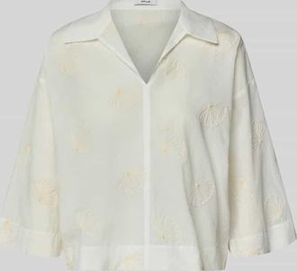 OPUS Boxy Fit Bluse mit Stitchings Modell Famoni in Offwhite, Gr&ouml;&szlig;e 38