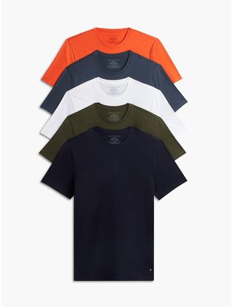 Tommy Hilfiger Mens Cotton Classics Crewneck Undershirt 5-Pack - Meadow - XL