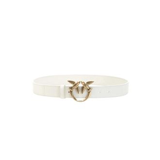 Pinko Love Berry H3 Riem - Dames - Riemen - Wit - S - Leer - Accessoires