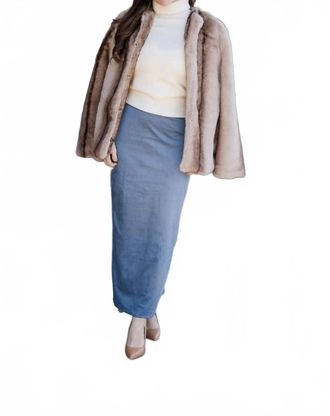 Line & Dot Alix Midi Skirt In Steel Blue