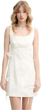 Rotate Rotate Birger Christensen - Big Flower Mini Jurk - Dames - Jurken - Beige - Maat: XS Poliester