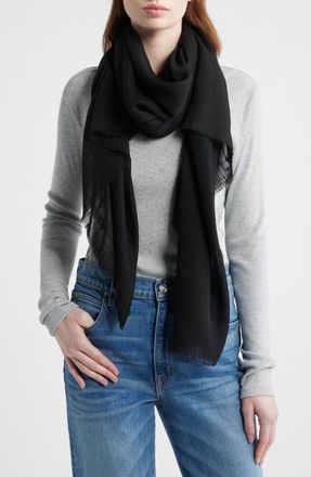 Treasure & Bond Lighweight Sequin Fringe Scarf in Black at Nordstrom