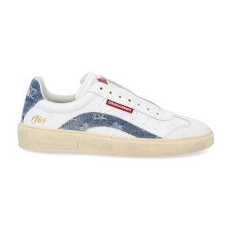 Dsquared2 Rider Low-Top Leren Sneakers - Heren - Schoenen - Wit - Maat: 40 1/2 EU Leer