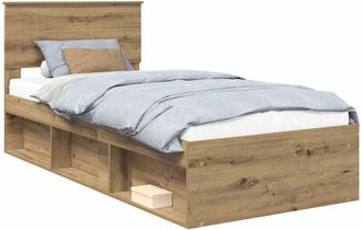 vidaXL Bed Frame Artisian Oak 90 x 190 cm Solid Pine Wood vidaXL