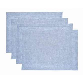 Solino Home Linen Placemats - Athena, 14 x 19 in Chambray Blue at Nordstrom, Size Medium
