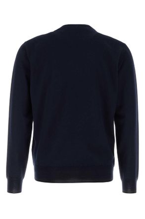 Valentino Garavani Mens Midnight Blue Wool Sweater Navy Virgin Maglie