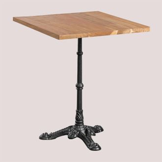 Sklum Mesa De Bar Cuadrada En Madera De Acacia Azteca Sklum