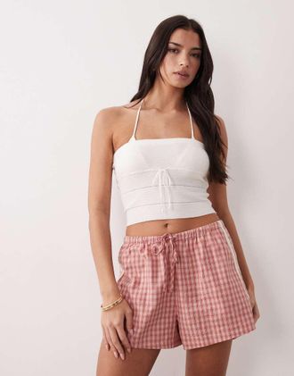 Rhythm Top in maglia bianco senza spalline