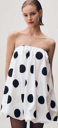 endless rose Strapless Bubble-Hem Mini Dress