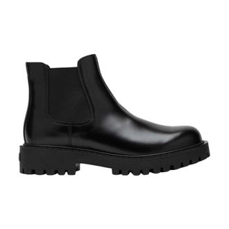 Prada Chelsea Boots, male, Black, Size: 11 1/2 US Leather Chelsea Boots