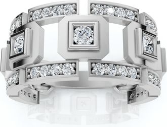 Pompeii3 1 1/4Ct Diamond Ring Mens Lab Grown Wedding Band in 10k White or Yellow Gold