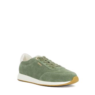 Dune London Womens Ladies Ettah - Suede Lace-Up Runner Trainers - Green - Size UK 7