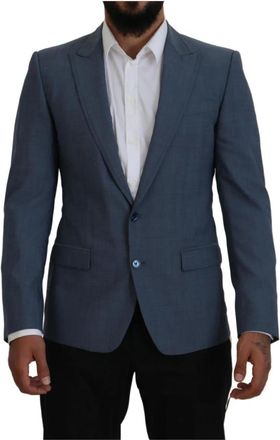 Dolce & Gabbana Blazers - Heren - Blazers - Blauw - XS - Wol - Jassen