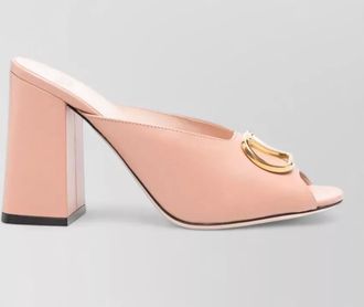 Valentino Garavani leather open toe block heel mules