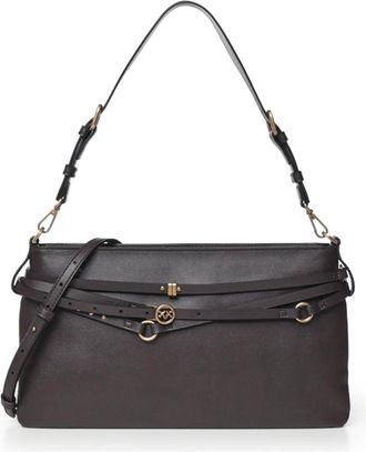 Pinko Pinko - Schoudertas - Dames - Tassen - Bruin - Maat: ONE Size Katoen