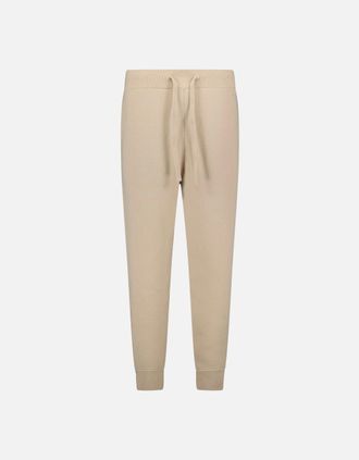 Burberry Mens Burberry Hunton Knitted Cuffed Cashmere Sweatpants Soft Fawn Beige - Cream - Size: 32/34