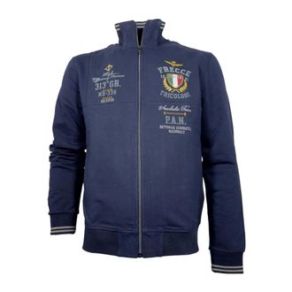 Aeronautica Zip-throughs, male, Blue, 4XL, Full-Zip Sweatshirt