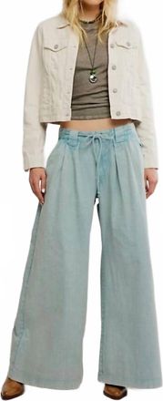 Free People Julien Wide Leg Chino Trousers In Blue