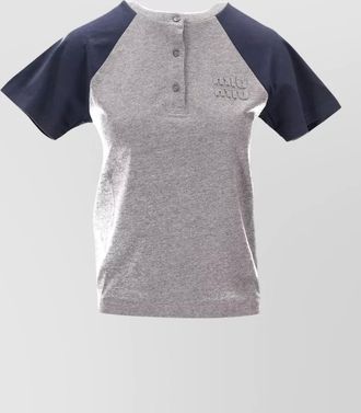 Miu Miu jersey top raglan sleeves color block