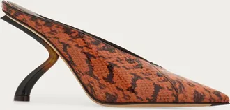 Ferragamo Women S-shaped heel mule Red Size 5.5