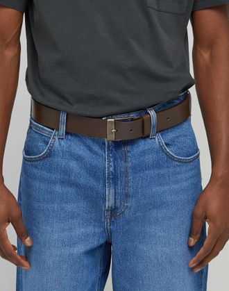 Wrangler H&uuml;ftg&uuml;rtel WRANGLER Lee G&uuml;rtel Leather Belt Logo Buckle, Herren, Gr. 95, braun, Obermaterial: 100% Rindsleder Leather cow., G&uuml;rtel H&uuml;ftg&uuml;rtel