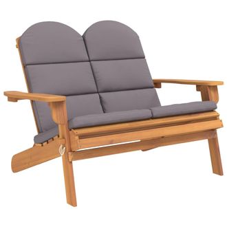 vidaXL Vidaxl - Banco De Jard&iacute;n Adirondack Con Cojines Madera De Acacia 126 Cm