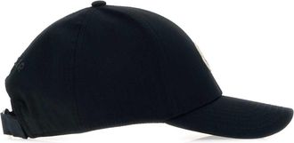 Moncler Mens Baseball Logo-Embroidered Cotton Cap Black