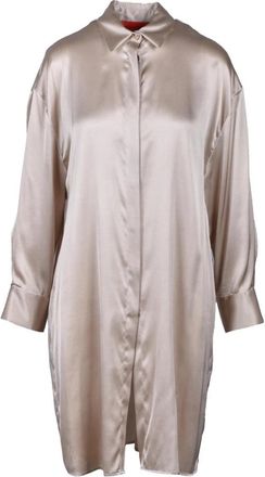Wild Cashmere Zijdeblend Shirt - Dames - Shirt Kleedjes - Beige - S - Kleedjes