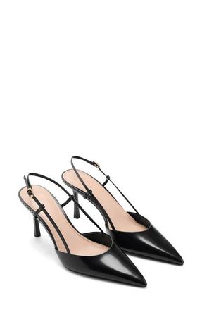 Mango Pointed Toe Slingback Pump in Black at Nordstrom, Size 9Us