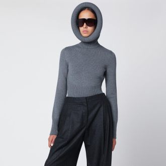 Alaia Gray wool hoodie